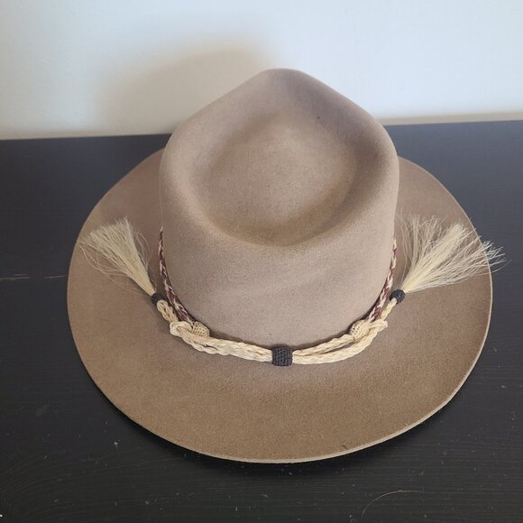 Akubra Fur Felt Hat 56 Australia Outback Cowboy Tan - Picture 2 of 12